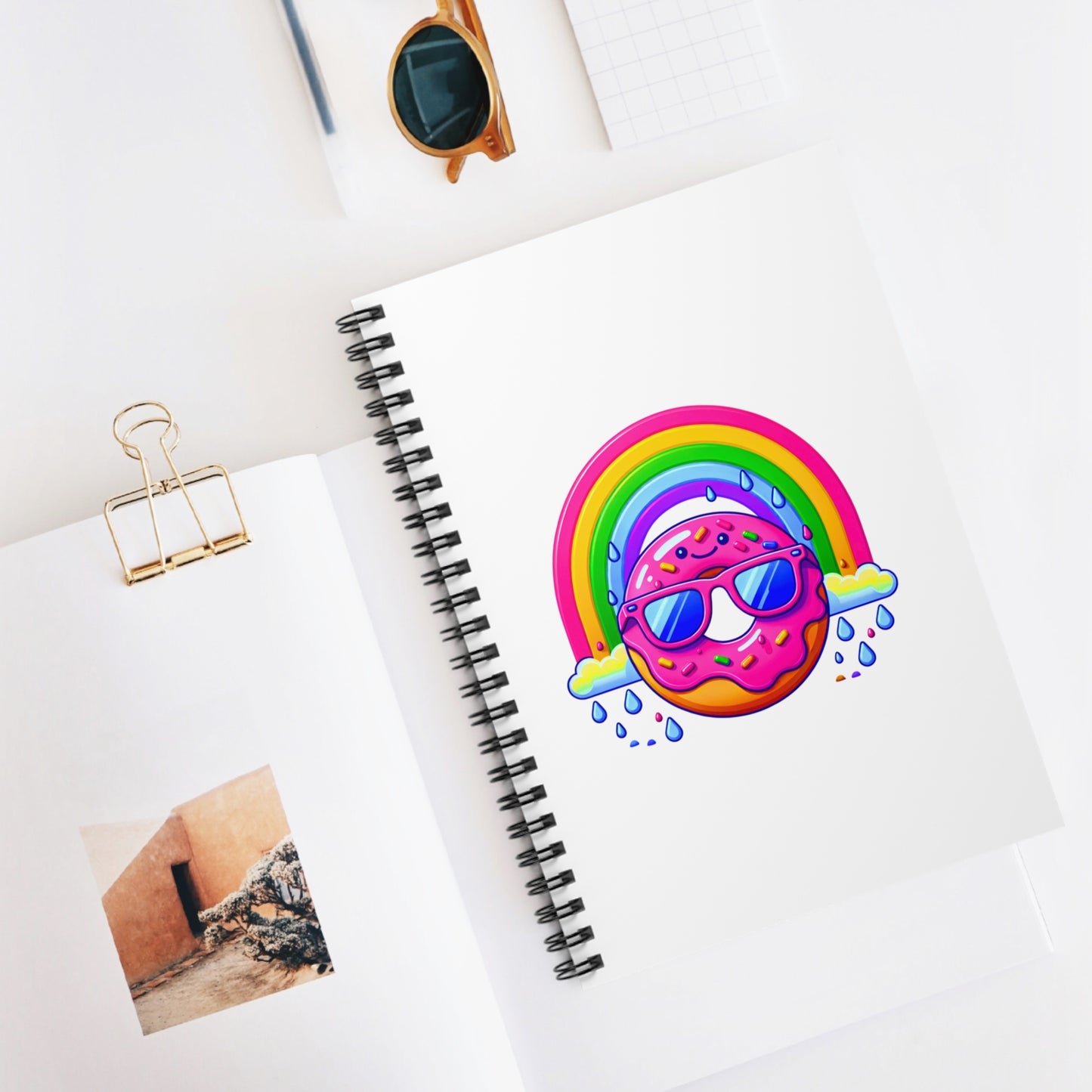 Donut & Rainbow Notebook White