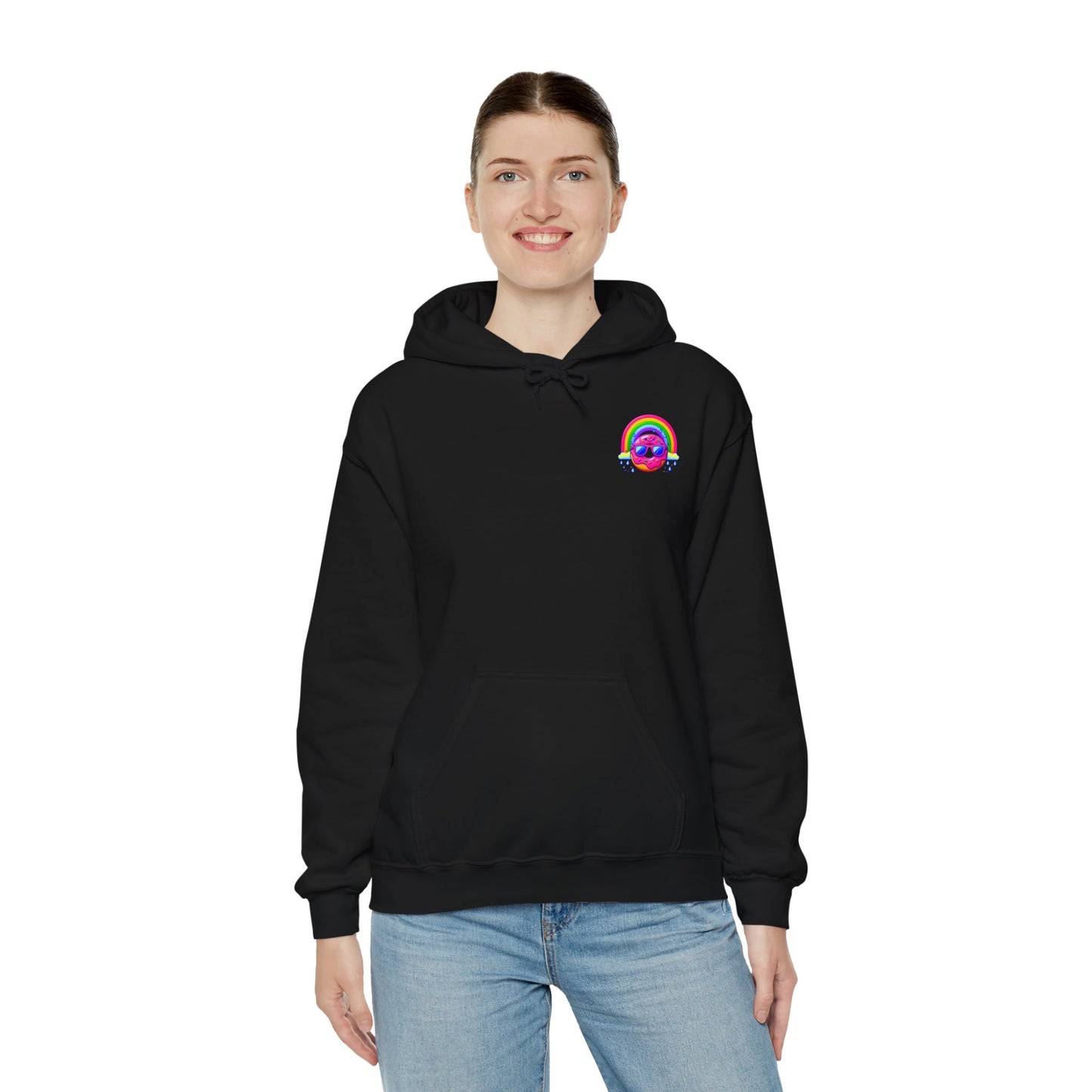 Donut & Rainbow Hoodie - Pocket Print