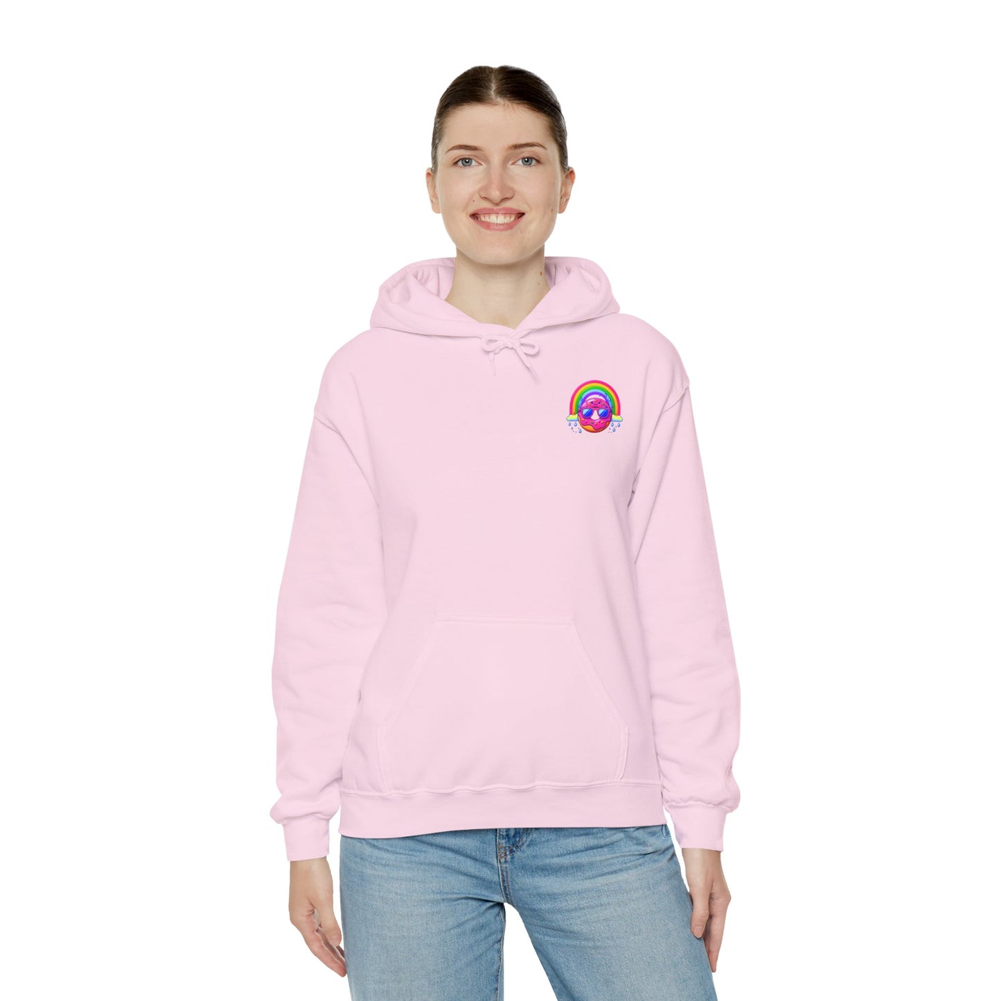 Donut & Rainbow Hoodie - Pocket Print