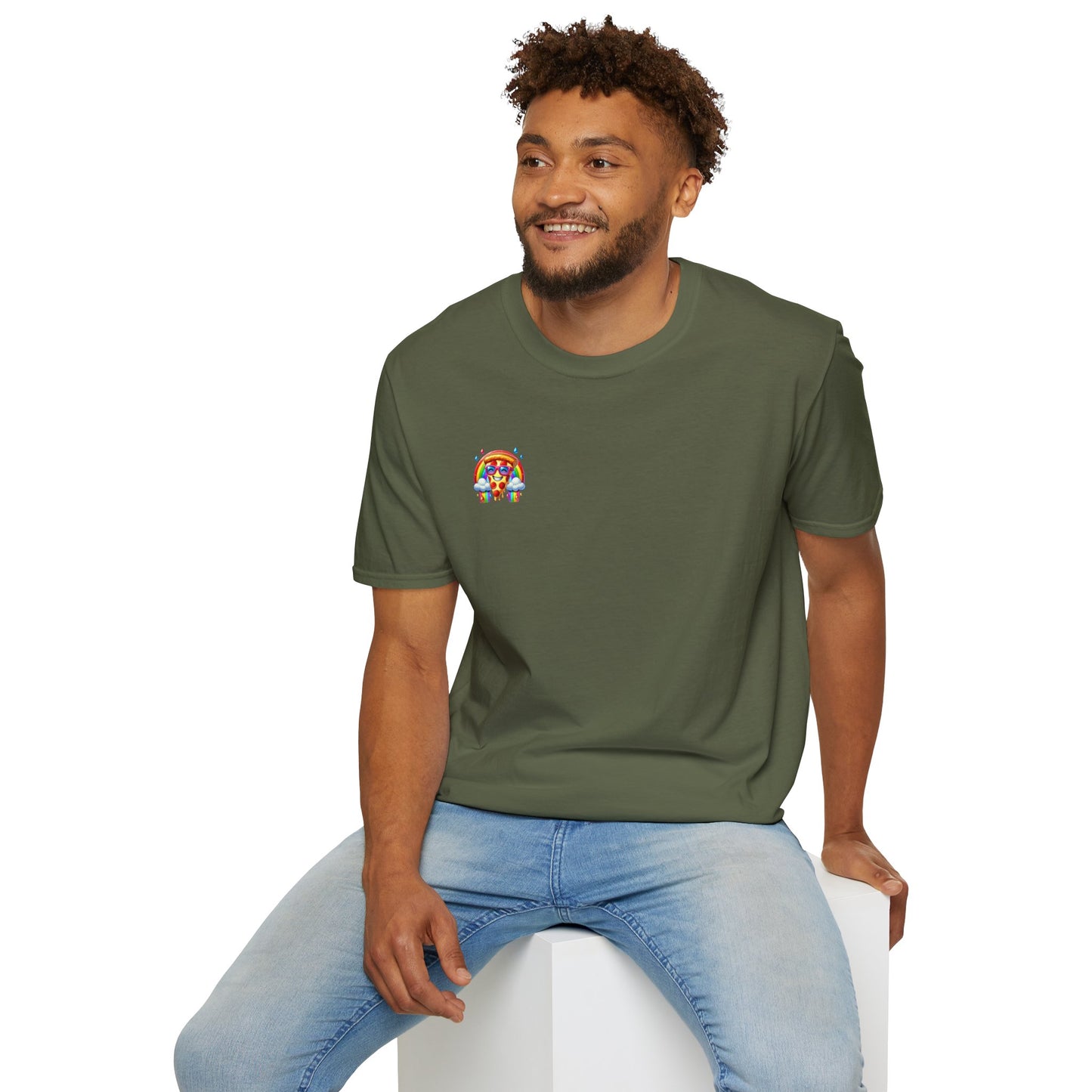 Pizza & Rainbow Shirt - Pocket Print