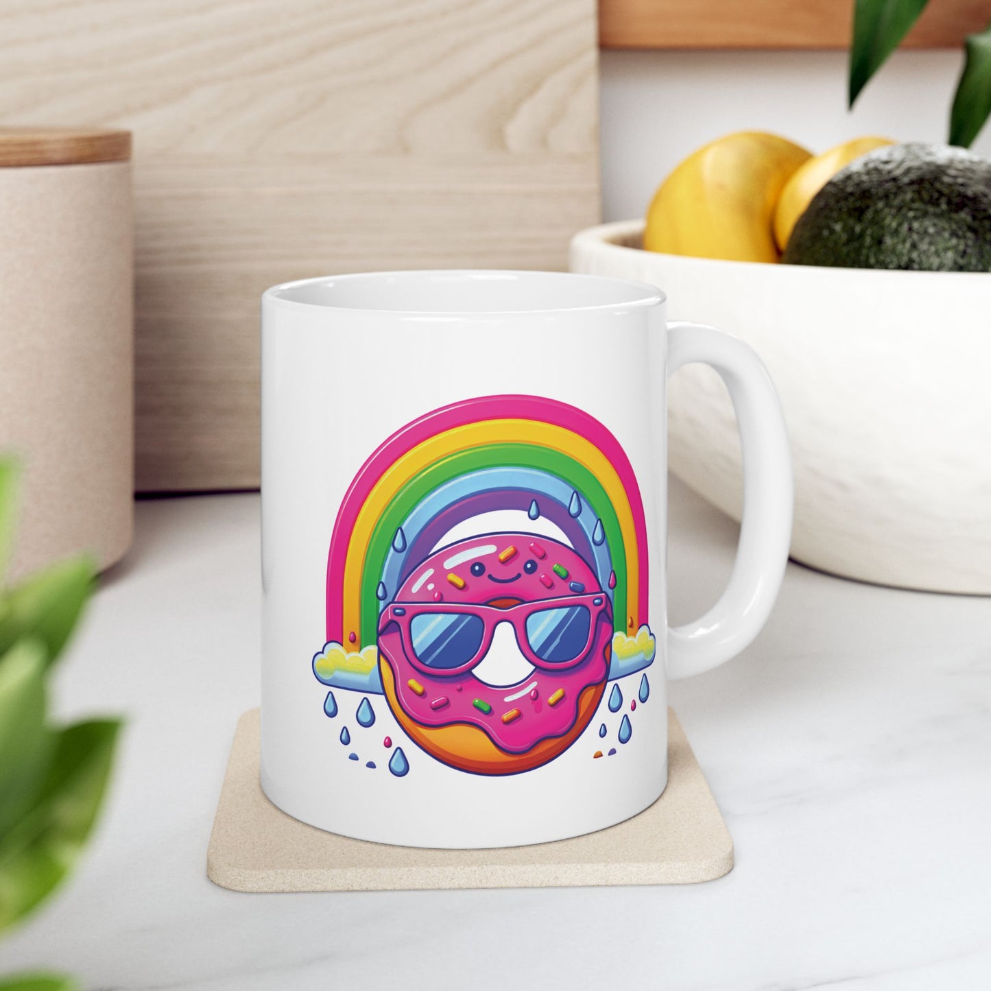 Donut & Rainbow Coffee Mug