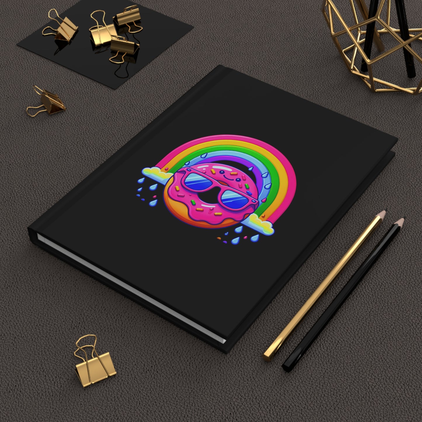 Donut & Rainbow Journal Black