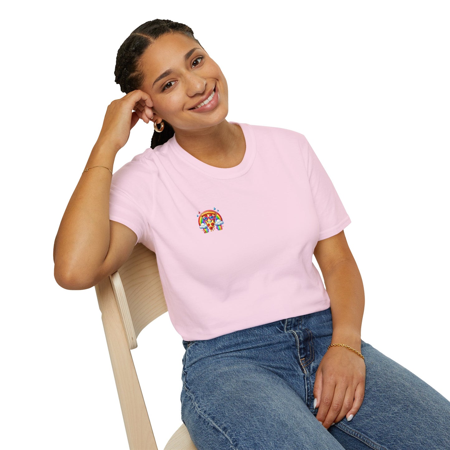 Pizza & Rainbow Shirt - Pocket Print