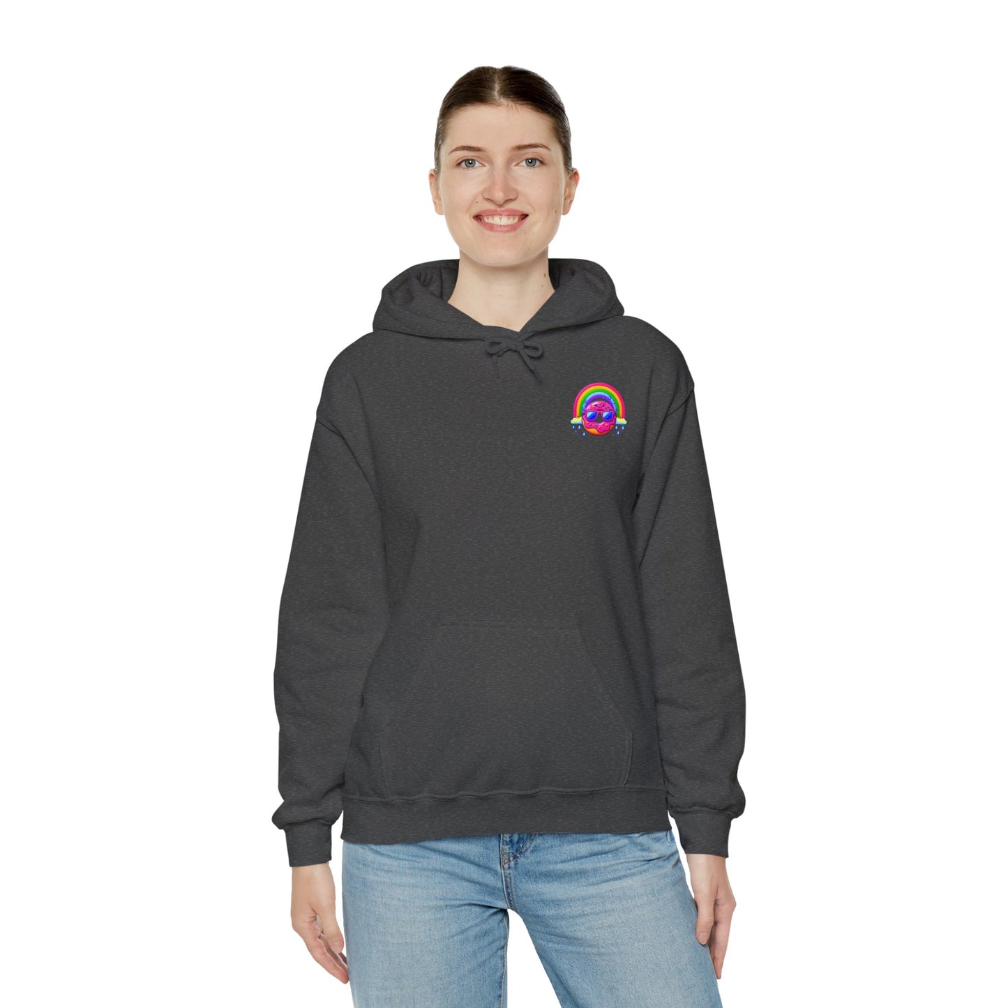 Donut & Rainbow Hoodie - Pocket Print