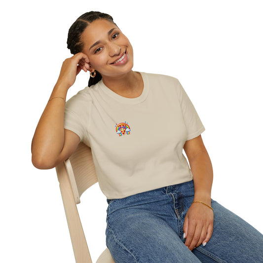Pizza & Rainbow Shirt - Pocket Print