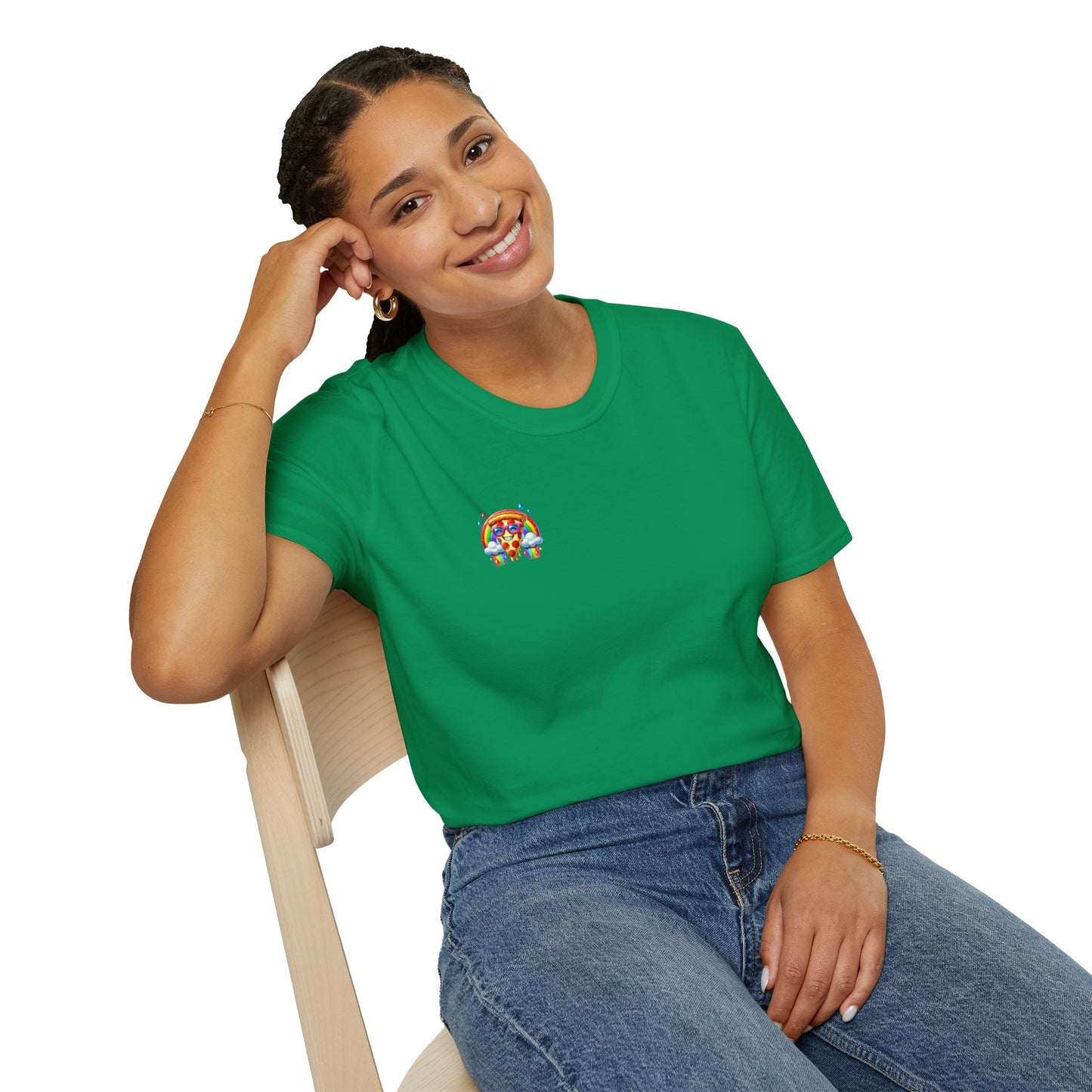 Pizza & Rainbow Shirt - Pocket Print
