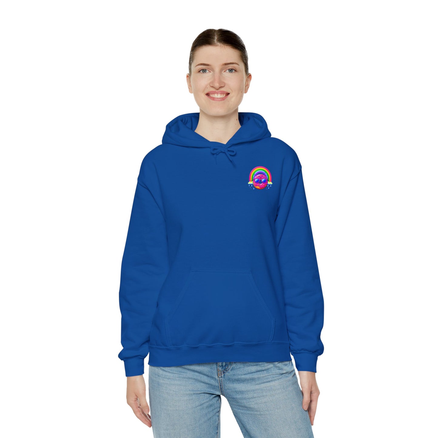 Donut & Rainbow Hoodie - Pocket Print