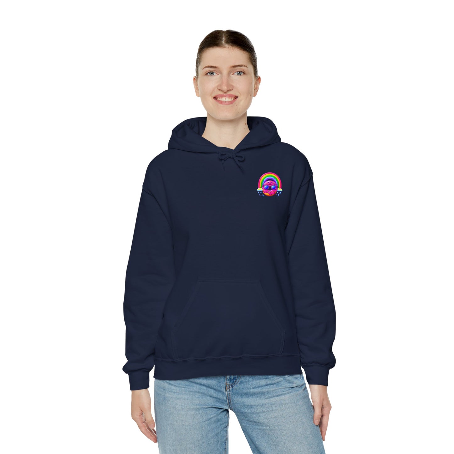 Donut & Rainbow Hoodie - Pocket Print
