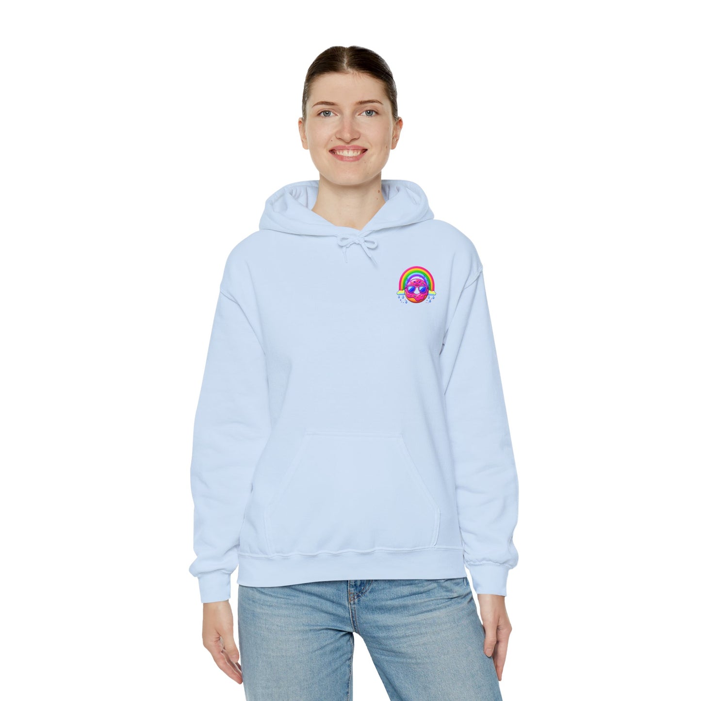 Donut & Rainbow Hoodie - Pocket Print