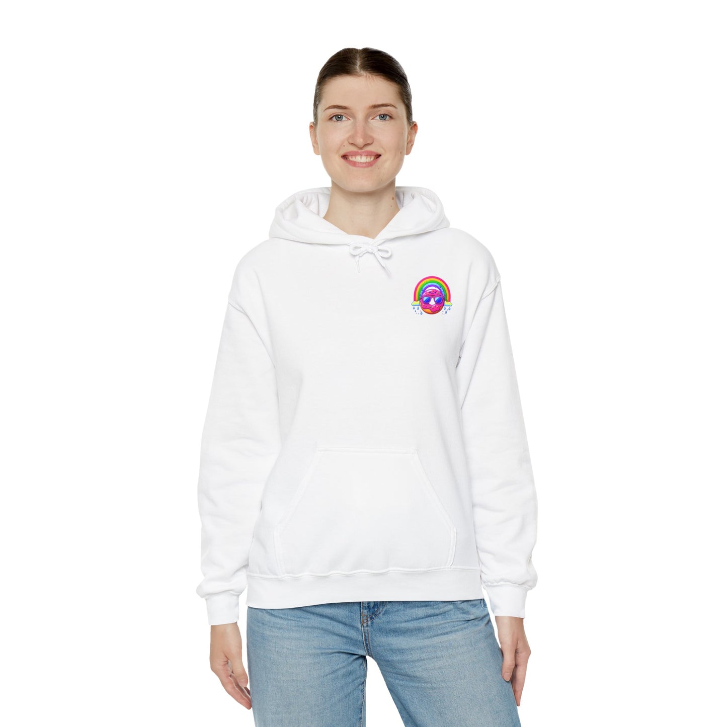 Donut & Rainbow Hoodie - Pocket Print