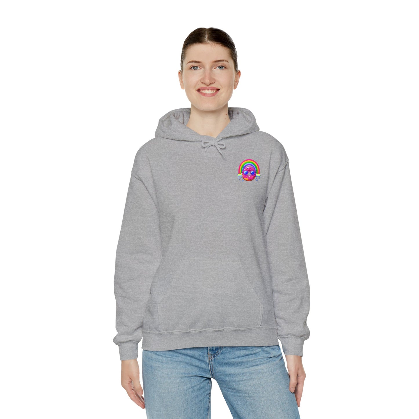 Donut & Rainbow Hoodie - Pocket Print