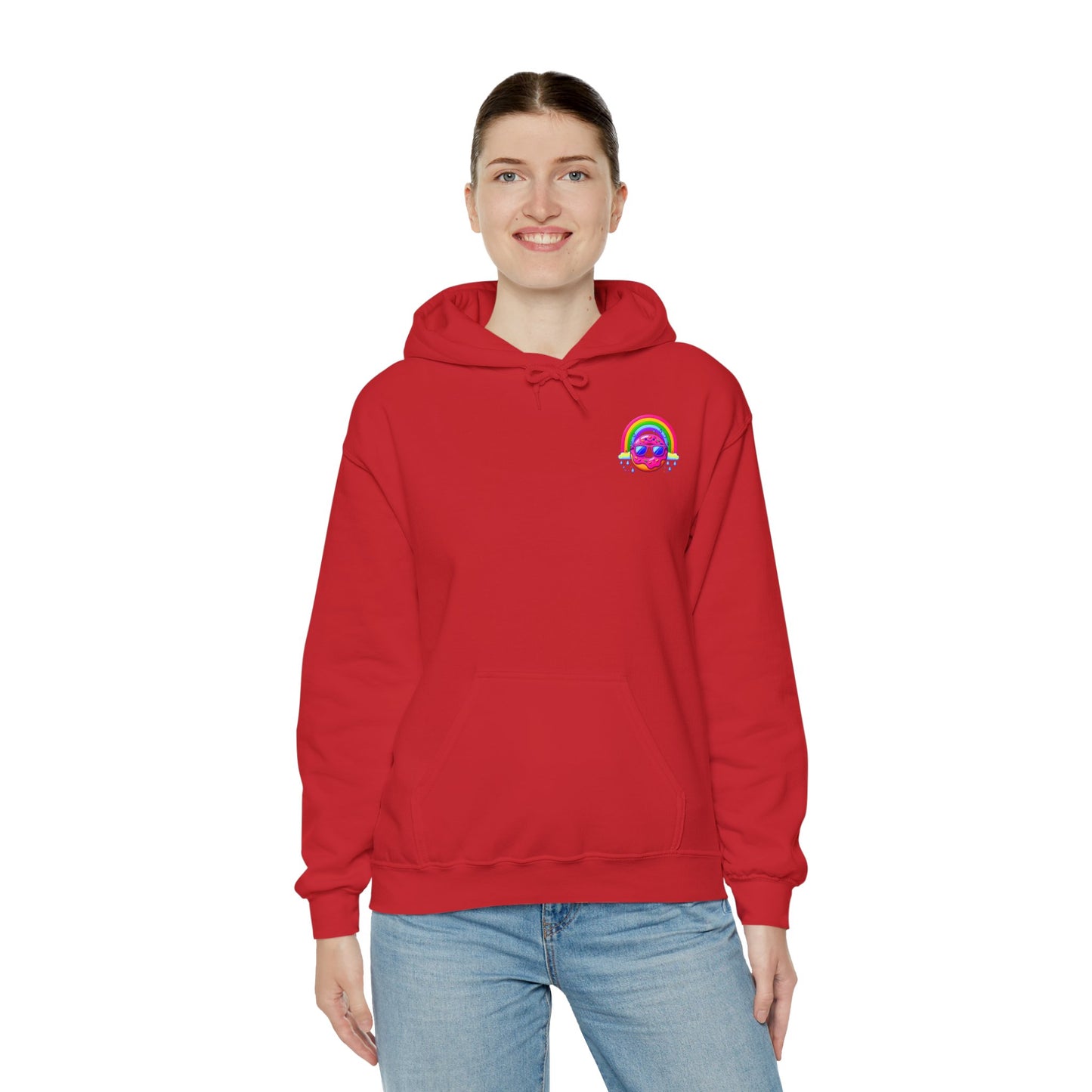 Donut & Rainbow Hoodie - Pocket Print