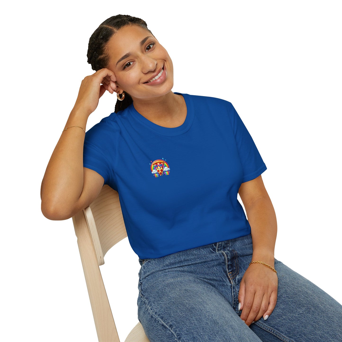 Pizza & Rainbow Shirt - Pocket Print
