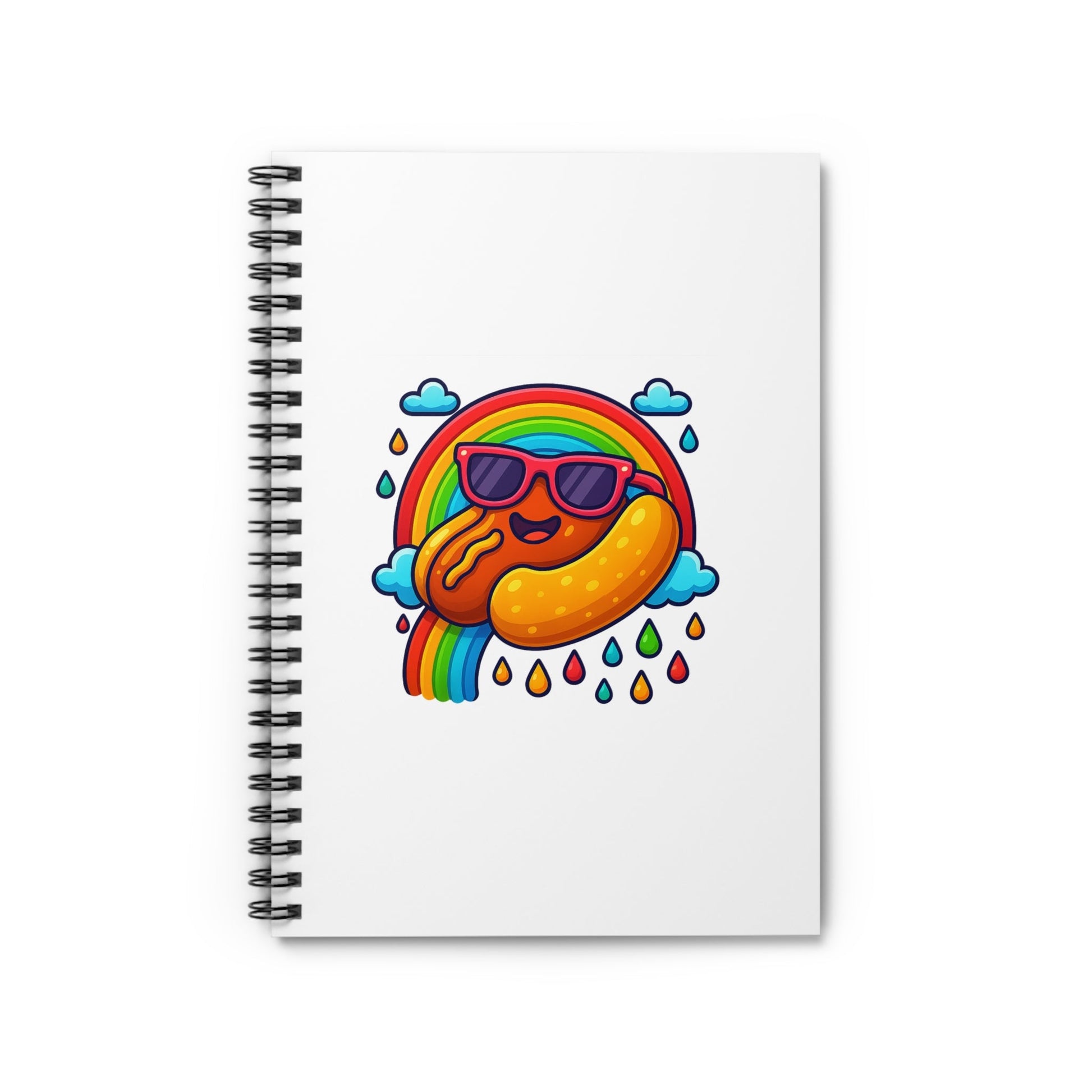Hot Dog & Rainbow Notebook White Front